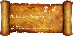 Miloszav Aranka névjegykártya